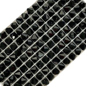 Swarovski Lot/24 8mm Jet Bicone Faceted Crystals - Made in Austria